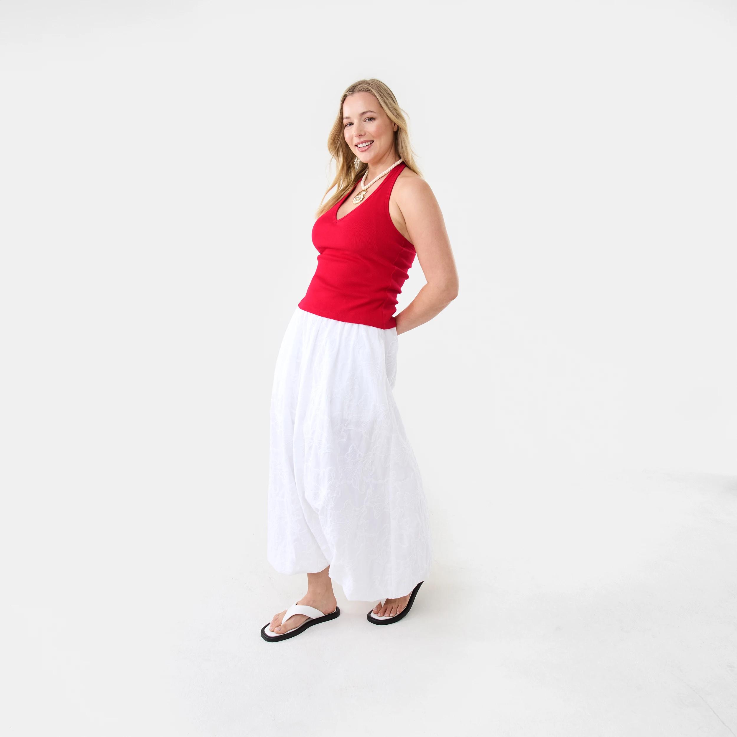 3 Sleeveless Shelf Bra Halter Neck Top Goji Berry, 3 of 6