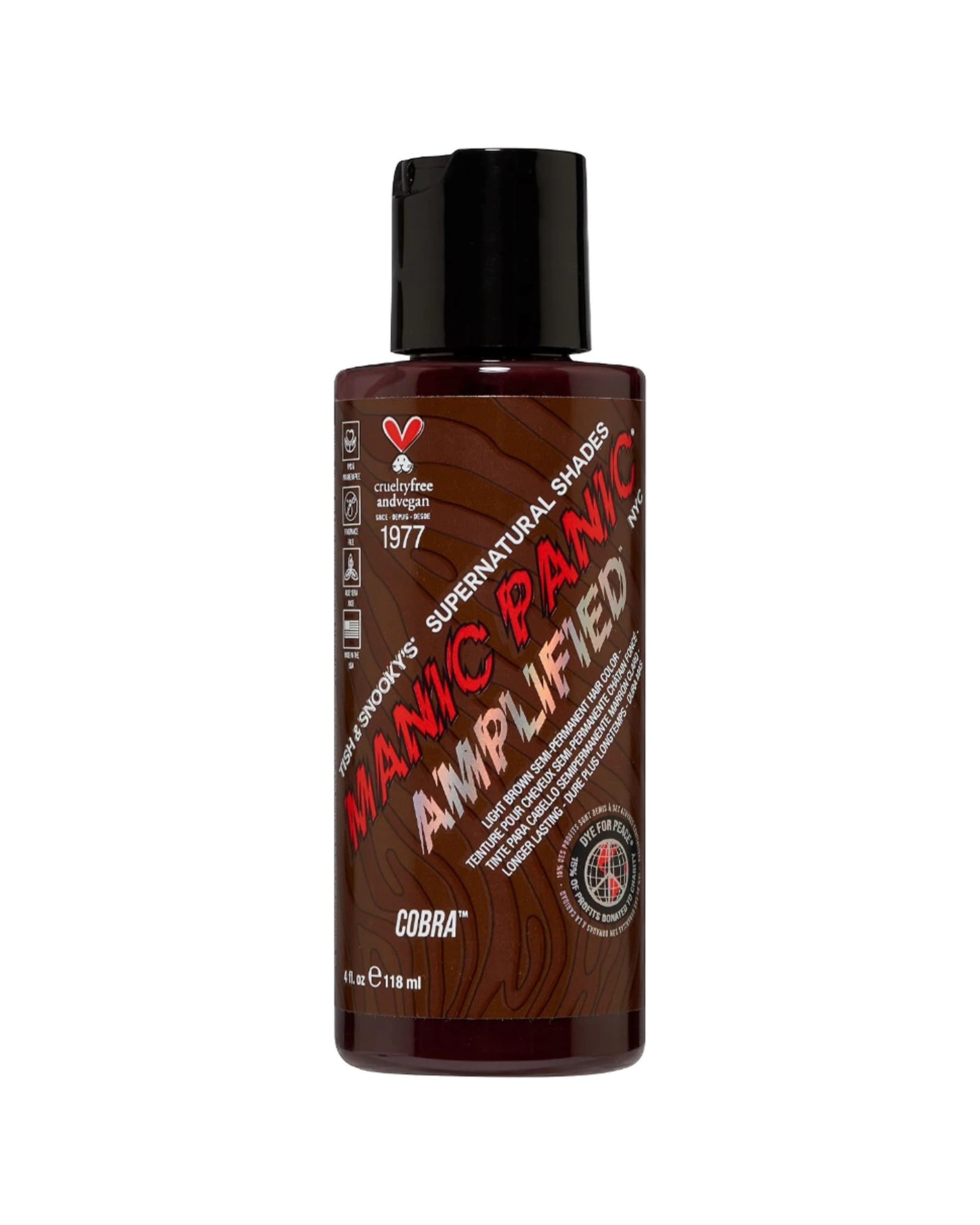 1 Manic Panic Supernaturals Amplified Squeeze Bottle Hair Colour 118ml Cobra - Brown, 1 of 1