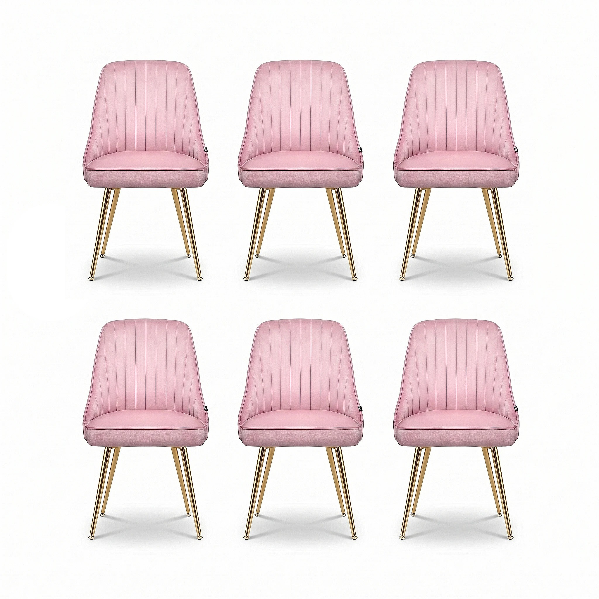 3 Artiss Dining Chairs Set of 6  Channel Tufted - Pink, 3 of 9