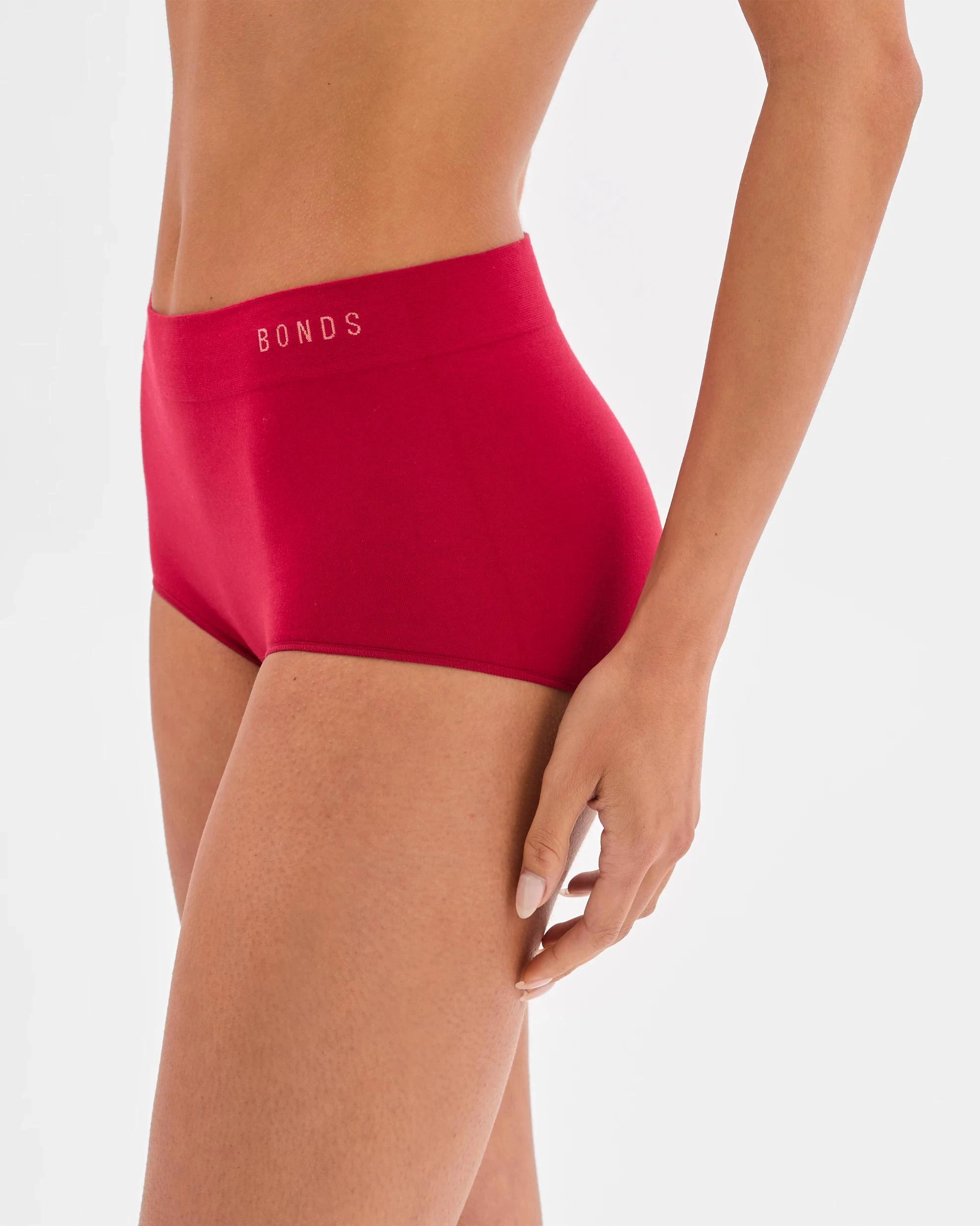 1 Bonds 2 Pack Seamless Full Briefs CHERRY WINE/FROSTED MAUVE, 1 of 4