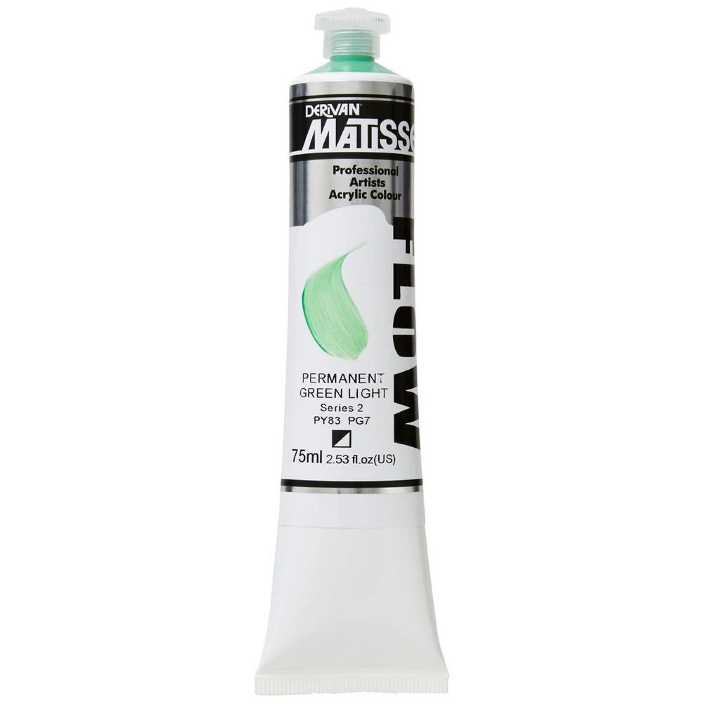 1 Derivan Matisse Flow Paint 75mL Permanent Green Light S2, 1 of 2