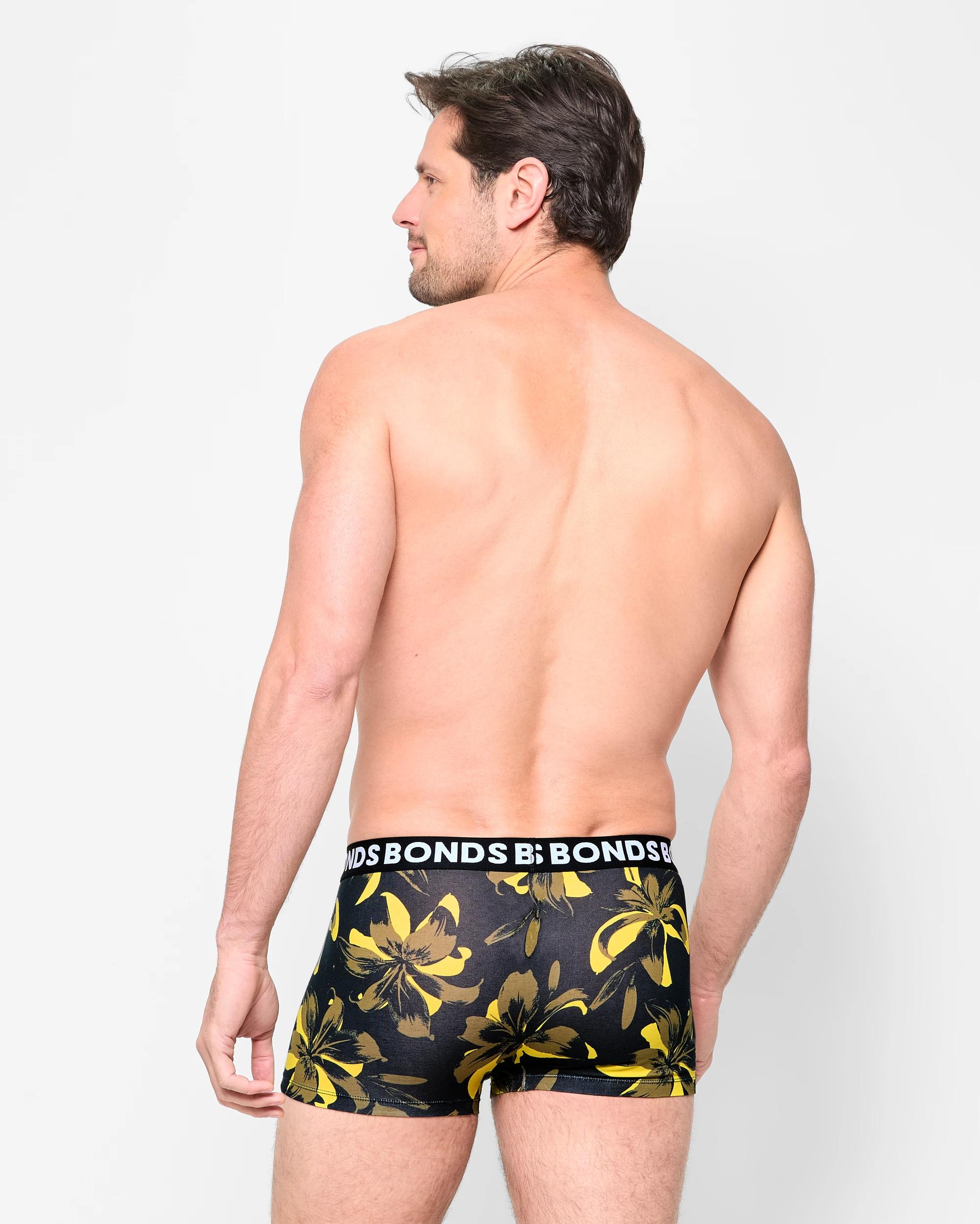 3 3 Pack Classic Trunks - Bonds FLORAL FUSION/KHANKI/BLACK, 3 of 3