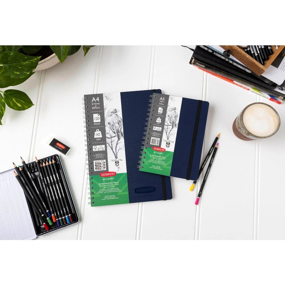 5 Derwent Academy A4 Visual Art Diary Portrait 120 Page Navy, 5 of 6
