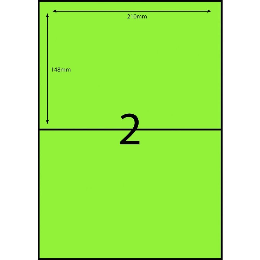 2 Stock Forms Australia 2UP Inkjet Laser Label Green 100 Sheets, 2 of 2