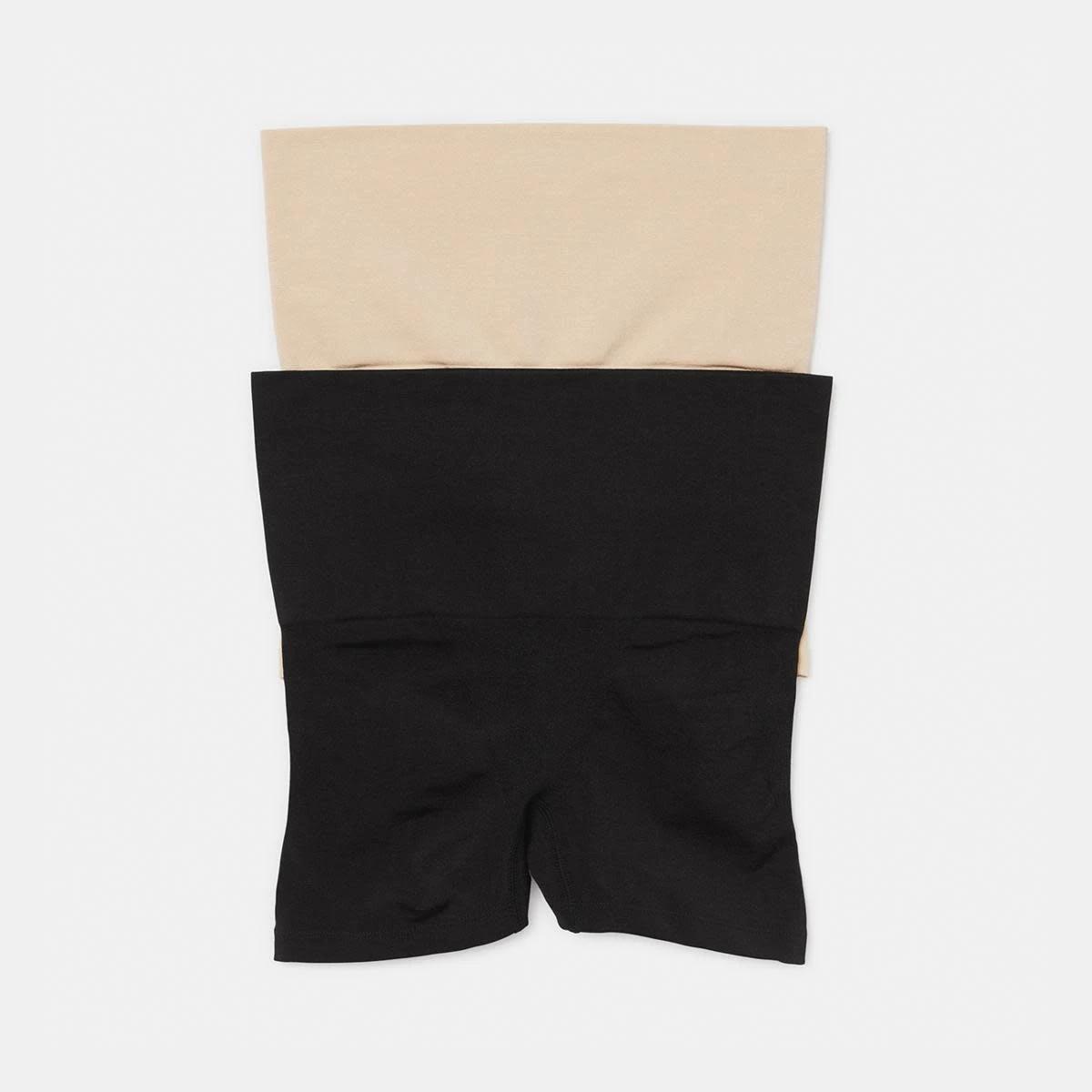1 2 Pack Seamfree Boyleg Shaping Shorts BLACK, BEIGE, 1 of 8