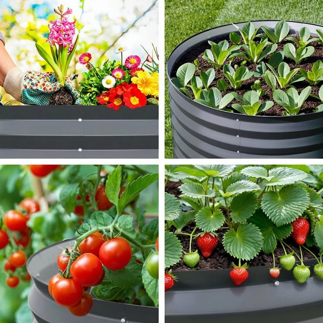 5 Green Fingers Garden Bed 80X68cm Planter Box - Grey, 5 of 6
