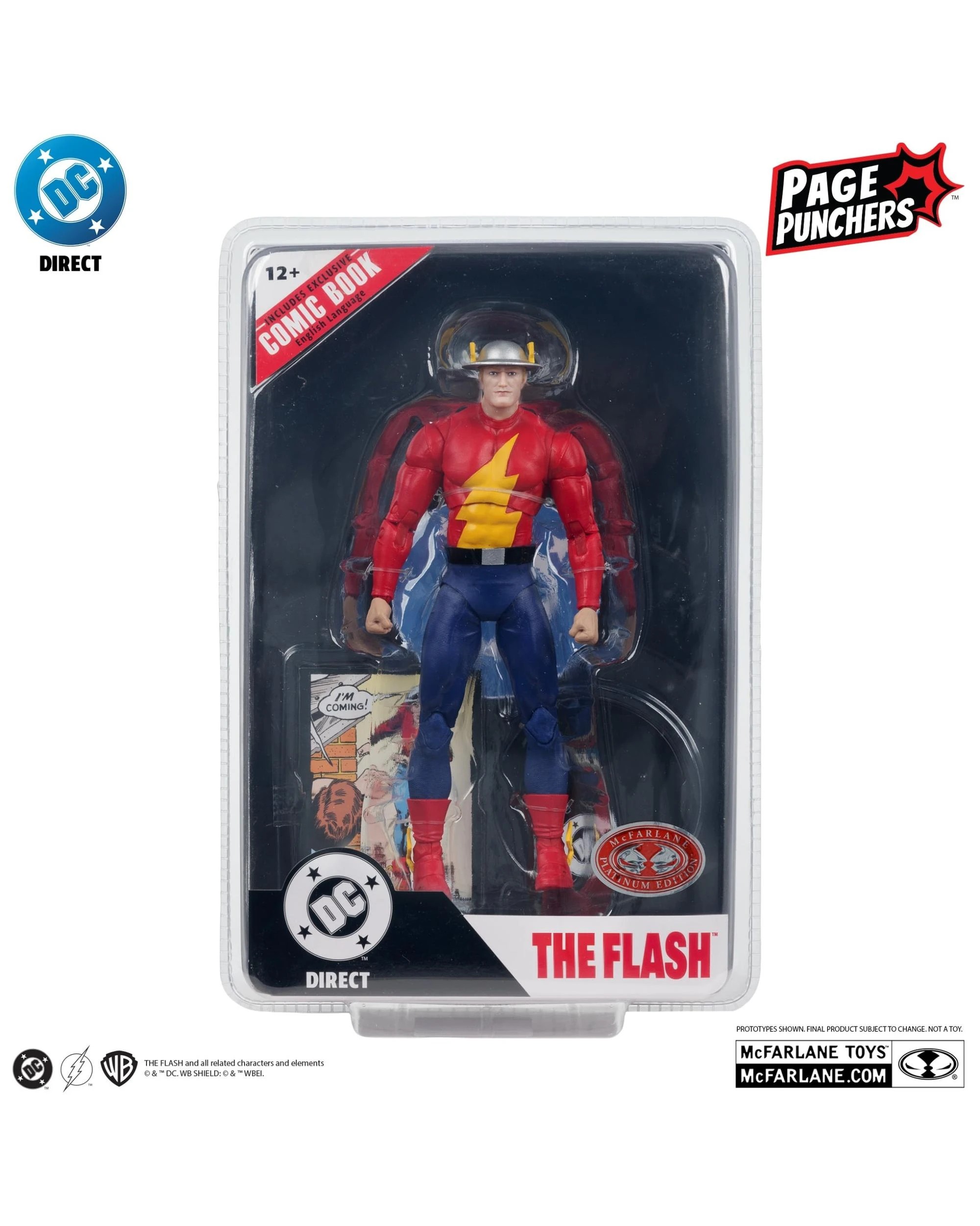 8 DC Direct Page Punchers The Flash #123 Jay Garrick Platinum Edition 7 inch Figure With Comic, 8 of 9