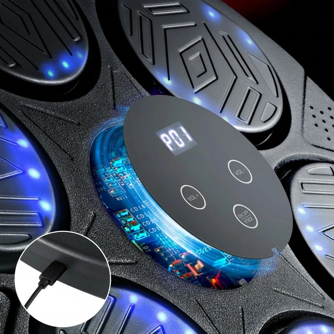 5 Everfit Music Boxing Machine tooth Wall-Mounted Punch Target with LED Display & Gloves - Black, 5 of 6