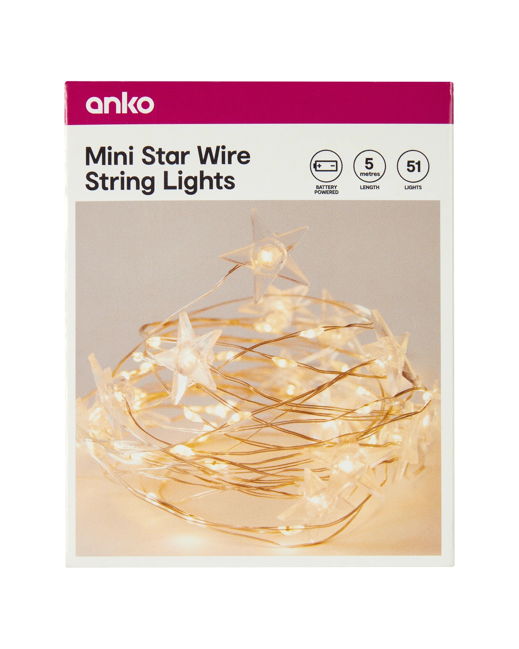 6 51 LED Mini Star Wire String Lights, 6 of 6