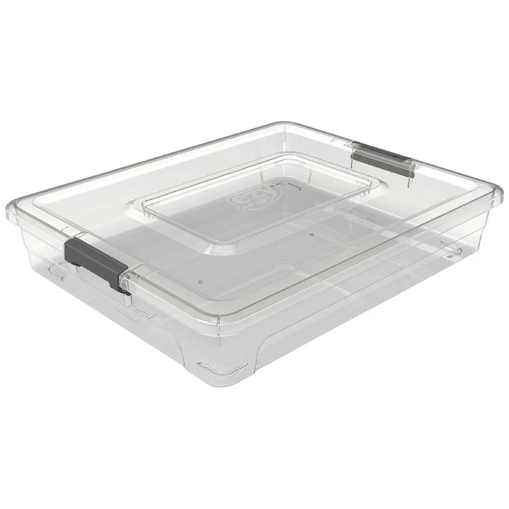 1 Ezy Storage 4.8L A4 Clip Lock Storage Container Clear, 1 of 3
