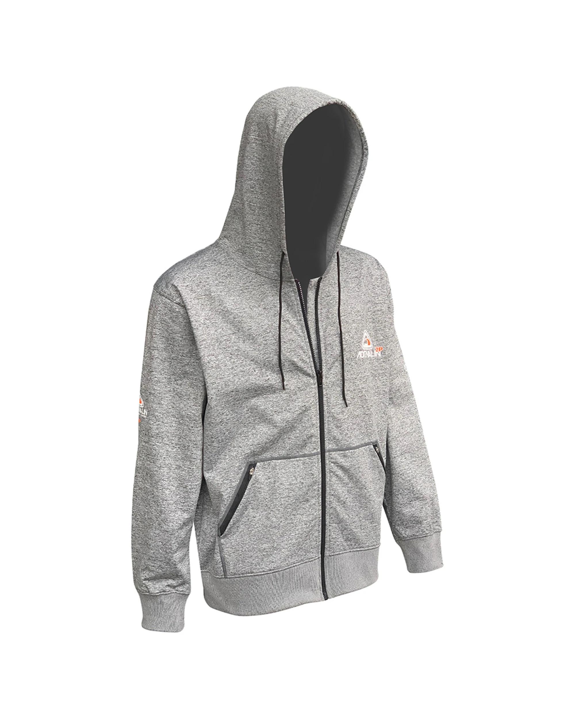 1 Adrenalin 2P Thermo Zip-Front Hoodie Jacket - L - Grey GREY, 1 of 3