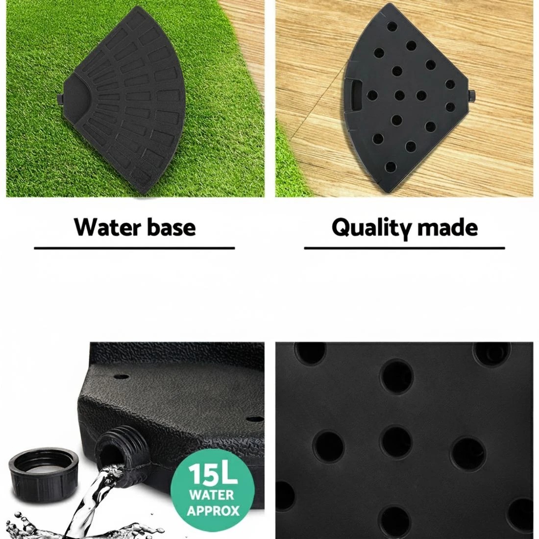 5 Instahut 3m Outdoor Umbrella w/Base Cantilever Beach Garden Patio - Blue, 5 of 6