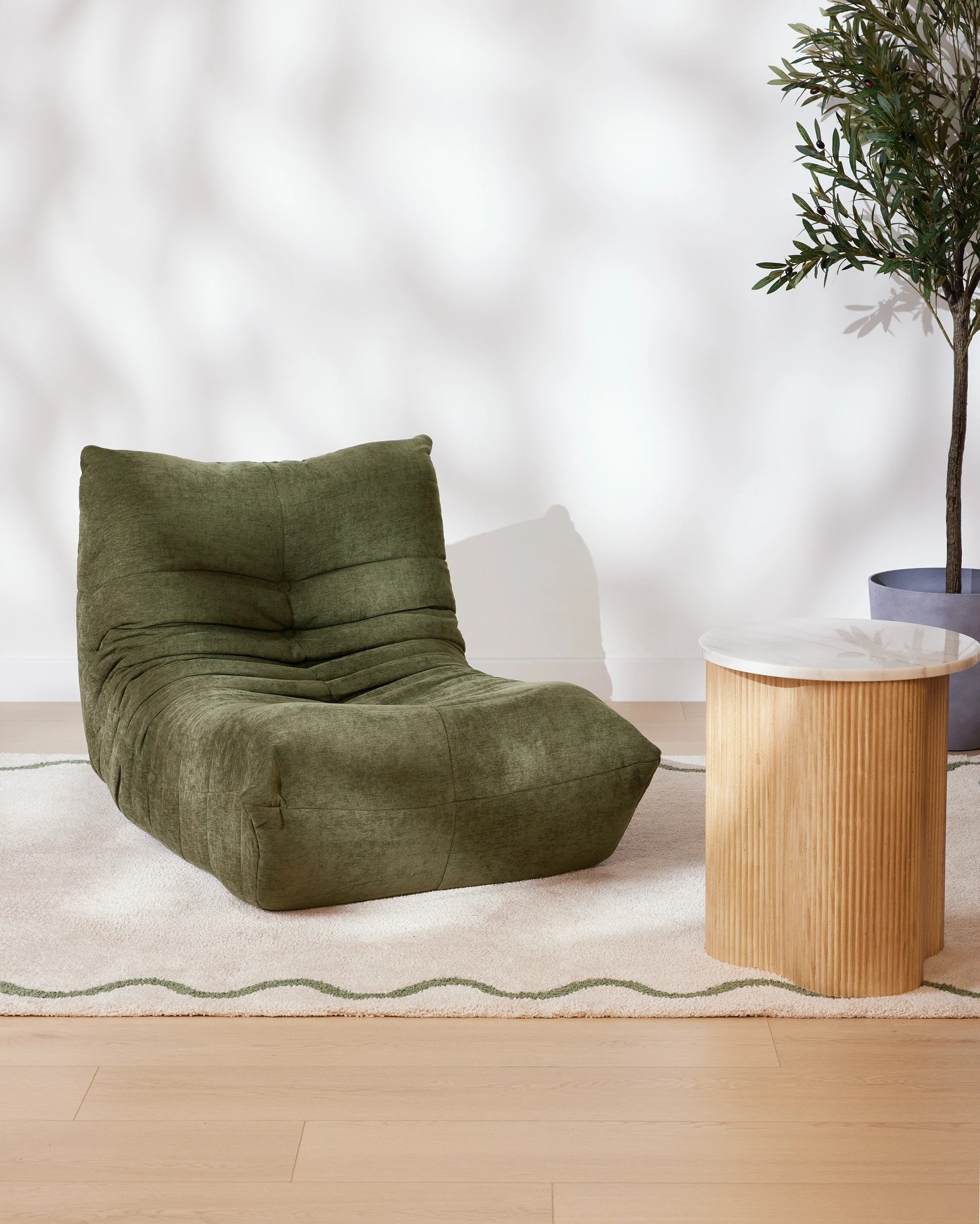 1 Goldie Compressed Lounge Chair - Green, 1 of 8