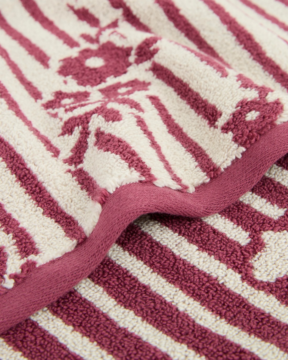 Target Jasmine Floral Stripe Australian Cotton Bath Towel - Pink - Kmart
