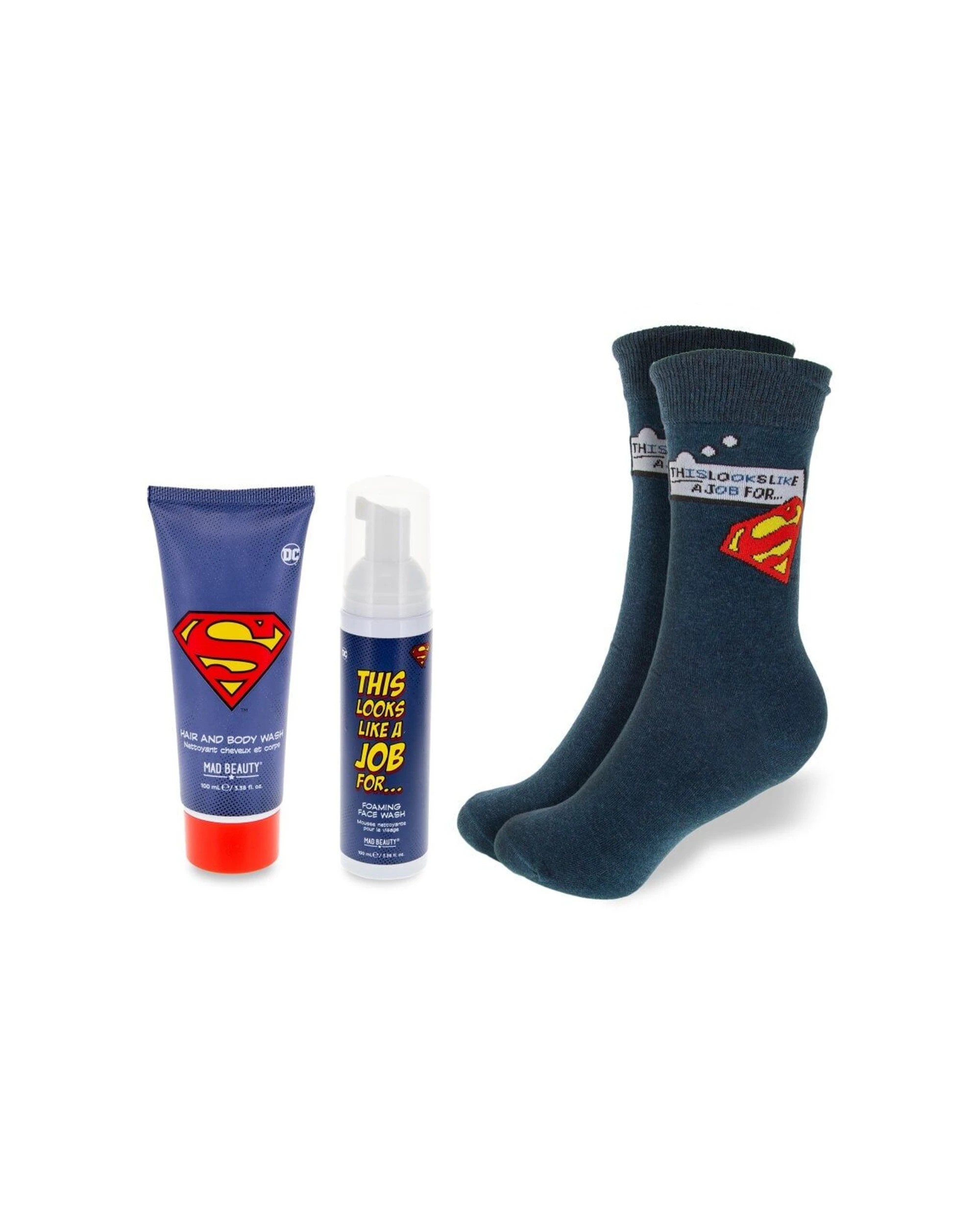 4 Warner Bros 2PK Superman Body Care and Sock Set 200ml Cedarwood and Lime - Multi, 4 of 4