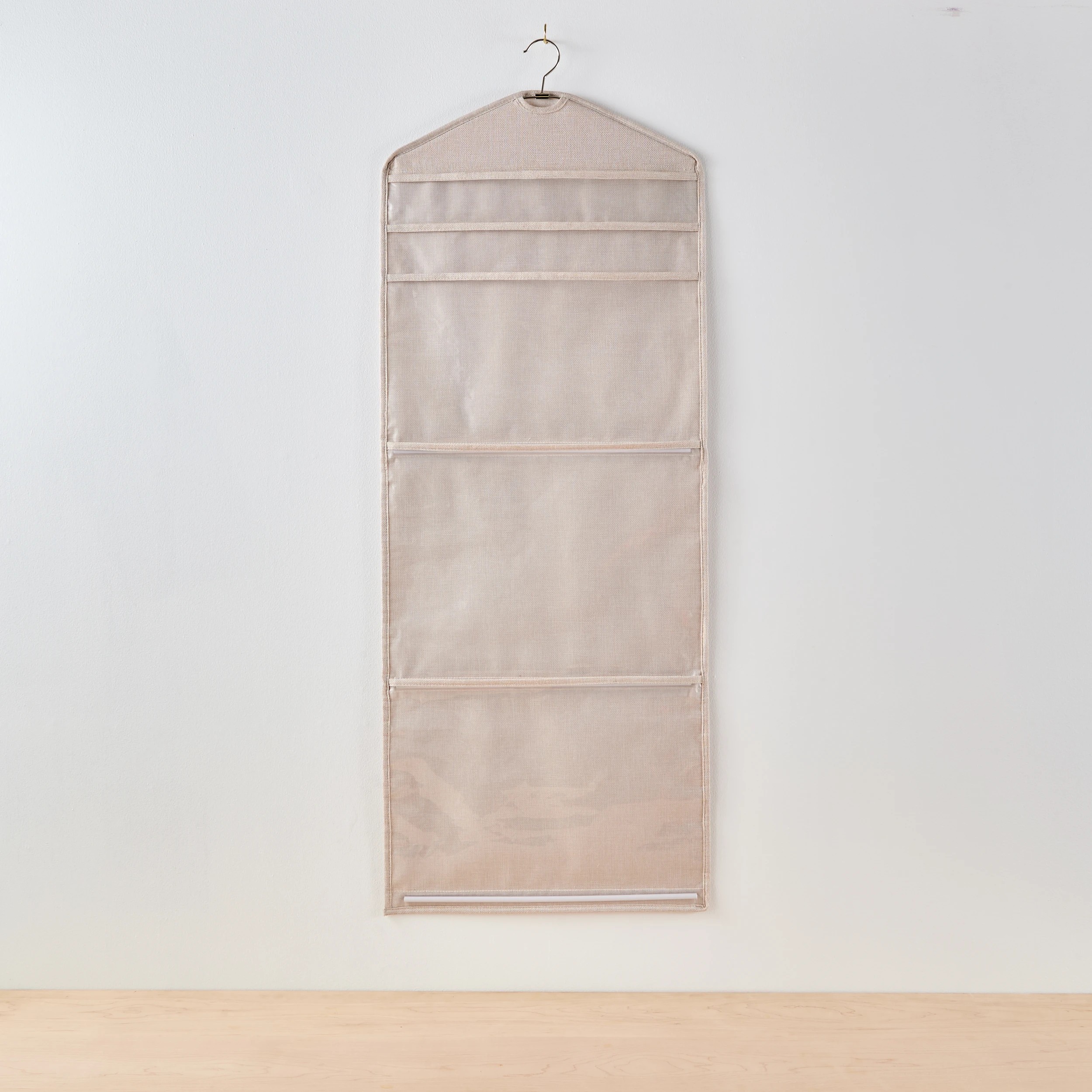 3 Linen Look Hanging Craft Organiser - Beige, 3 of 10