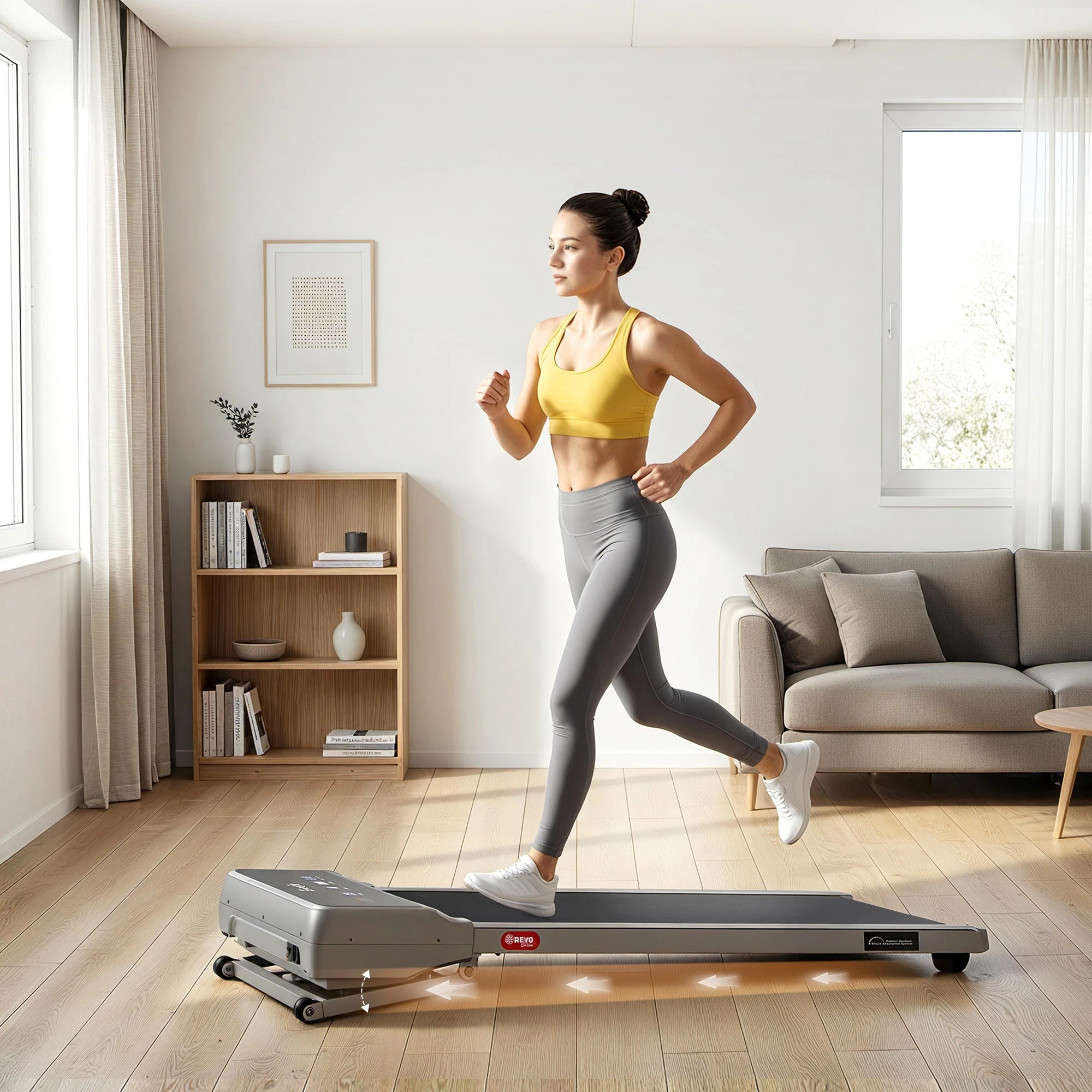 6 Everfit 3 in 1 Walking Pad Treadmill 20% Auto Incline Under Desk Treadmills 40cm Wide Belt - Silver, 6 of 9