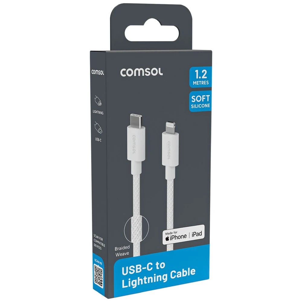 2 Comsol USB-C to Lightning Cable 1.2m White, 2 of 5