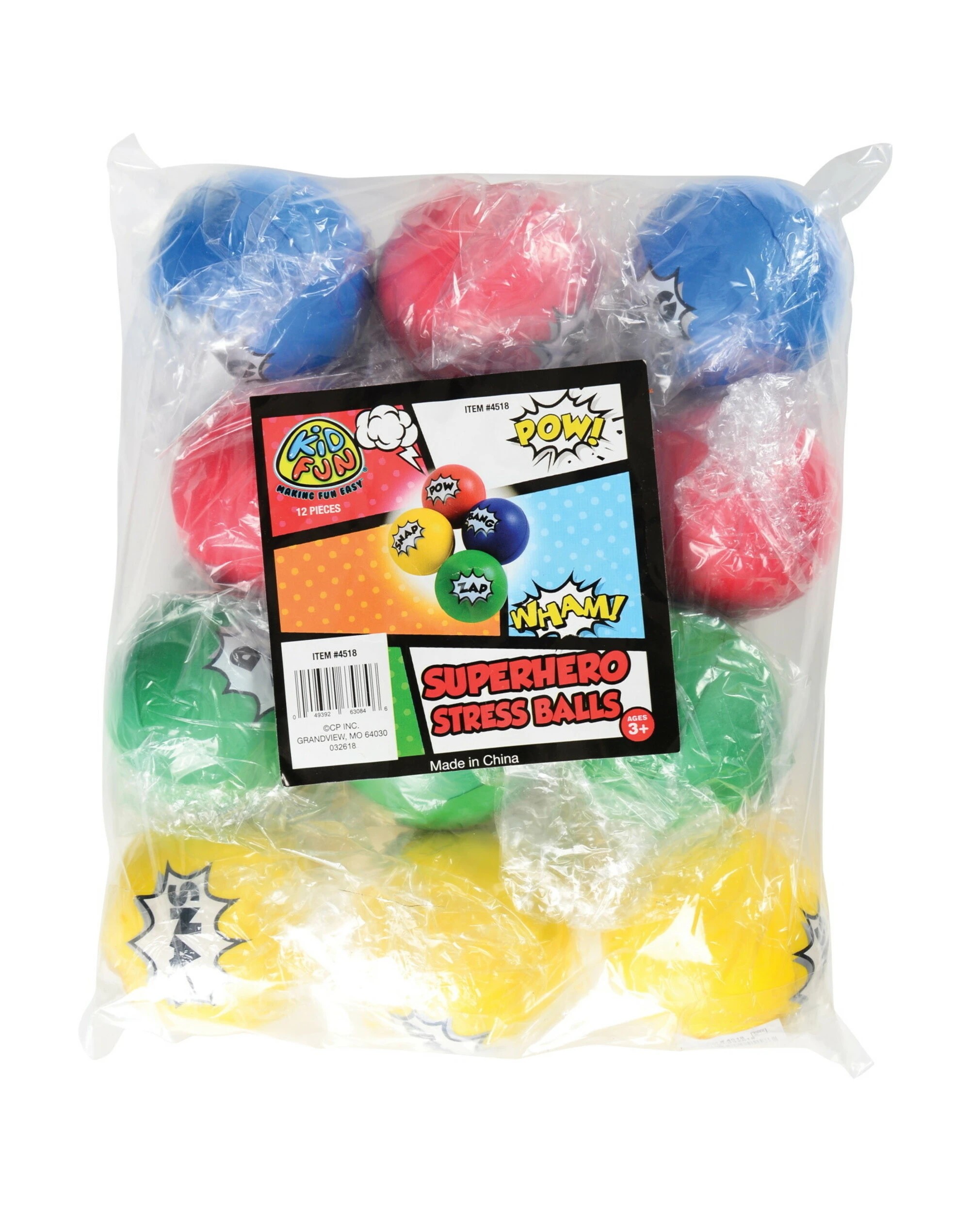 2 US Toy Superhero Stress Balls Pack of 12 - Multi, 2 of 2