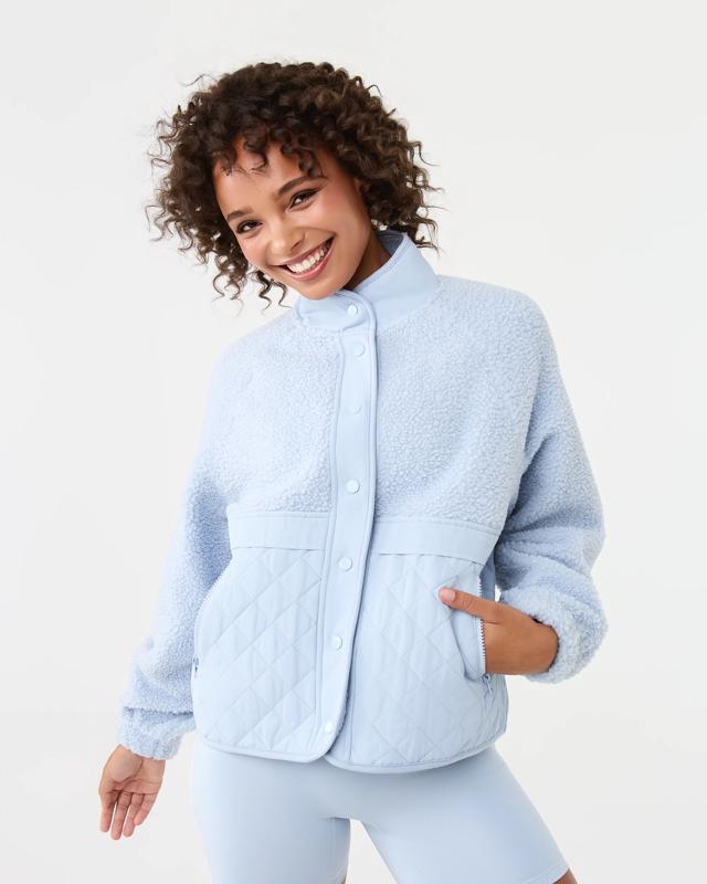 Active Womens Contrast Sherpa Quilted Ja