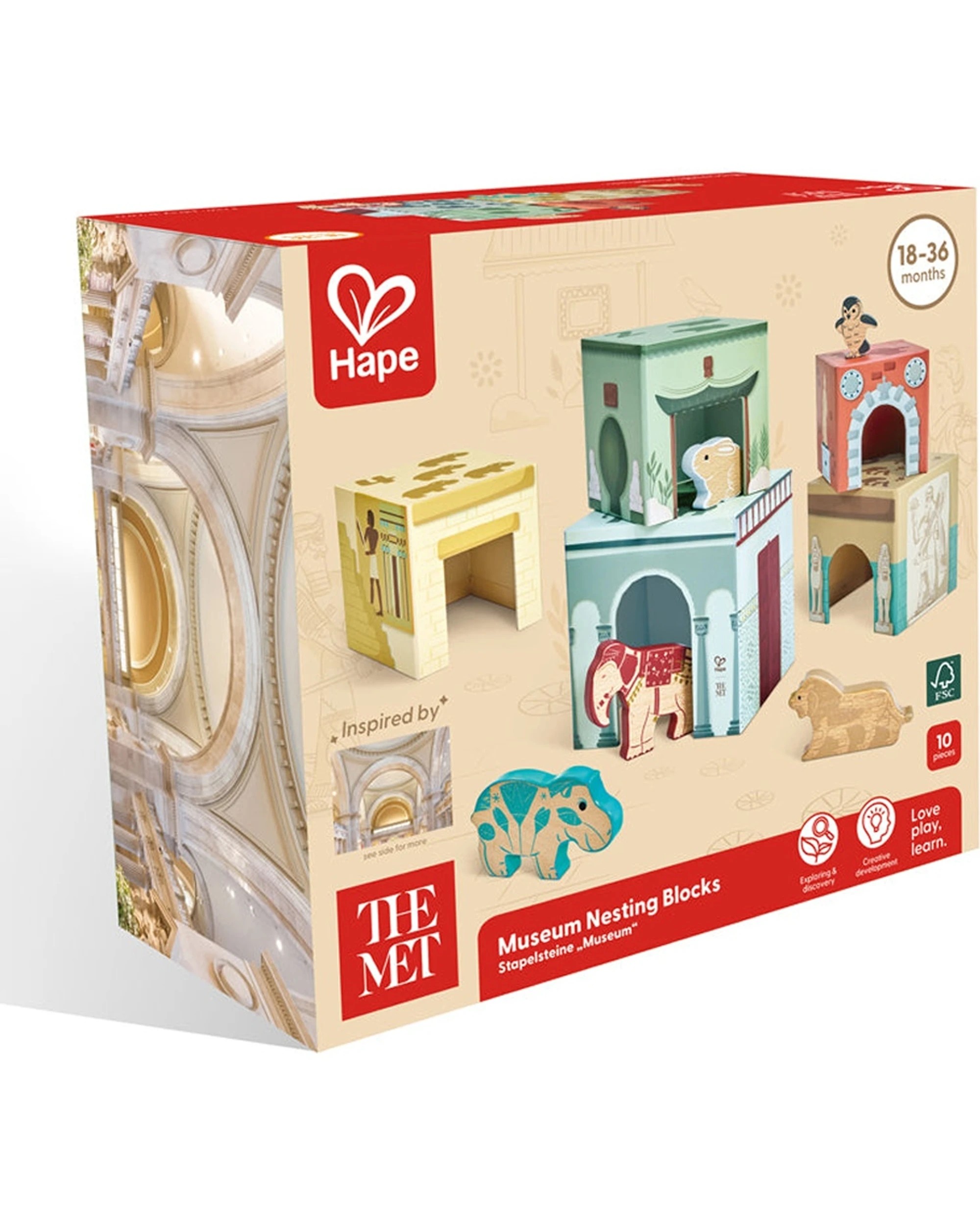 2 Hape Museum Nesting Blocks 10pc With Animal Friends Activity Toy - Multi, 2 of 4