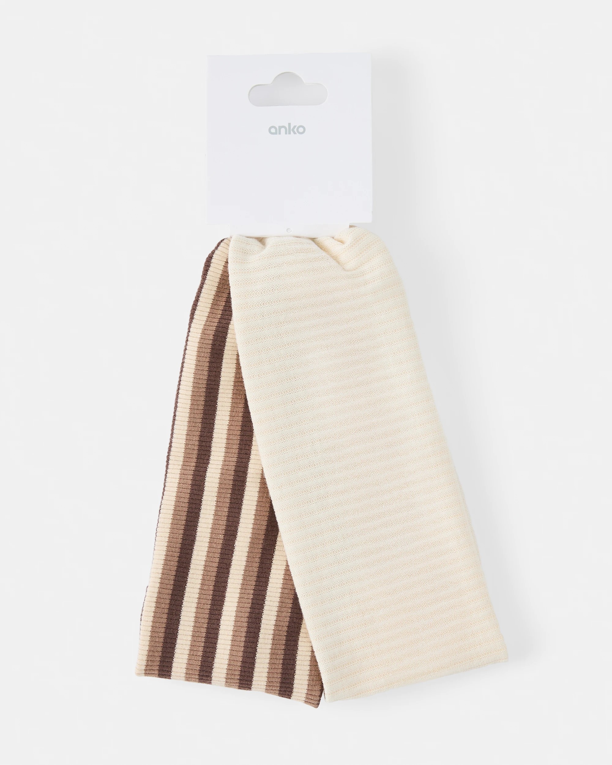 4 2 Pack Stripe Stretch Headband - Beige, 4 of 5