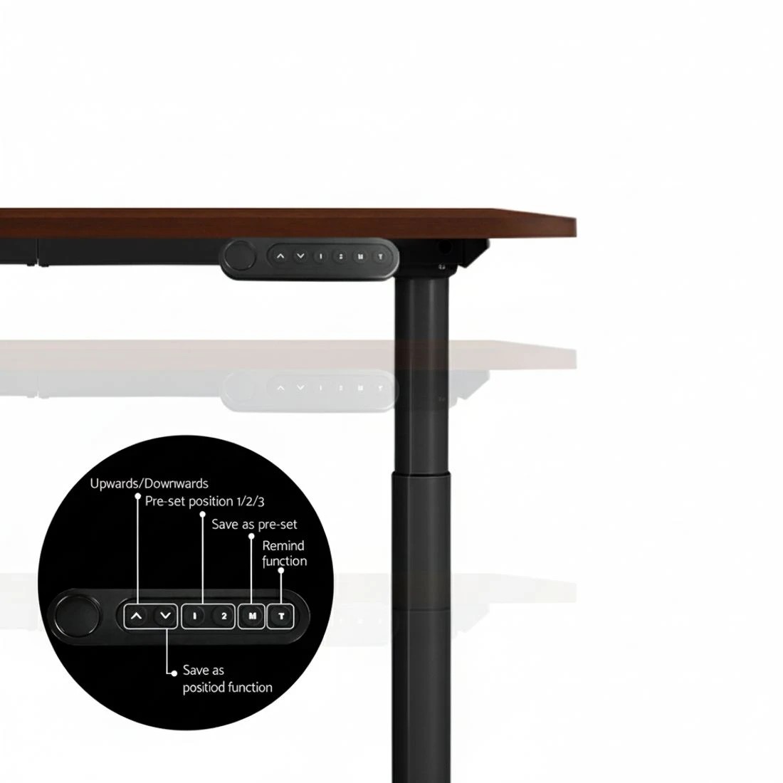 4 Artiss Standing Desk Motorised Electric Dual Motor Walnut 120CM - Brown, 4 of 5