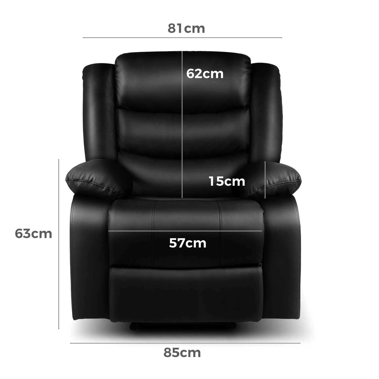 9 Alfordson Recliner Chair Leather - Black, 9 of 10