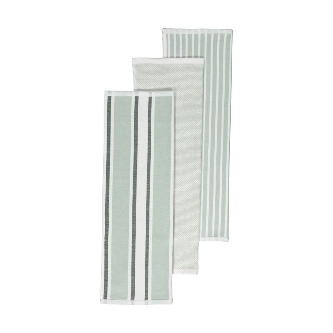 1 3 Pack Green Stripe Tea Towels, 1 of 6