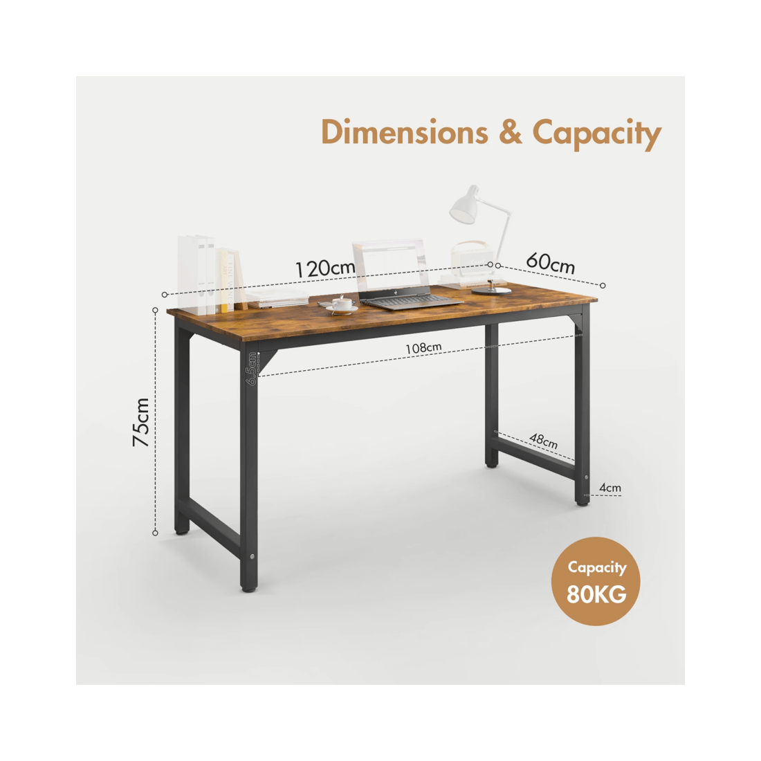 2 Advwin Computer Desk Home Office Table Study Laptop Desks 120cm, 2 of 9