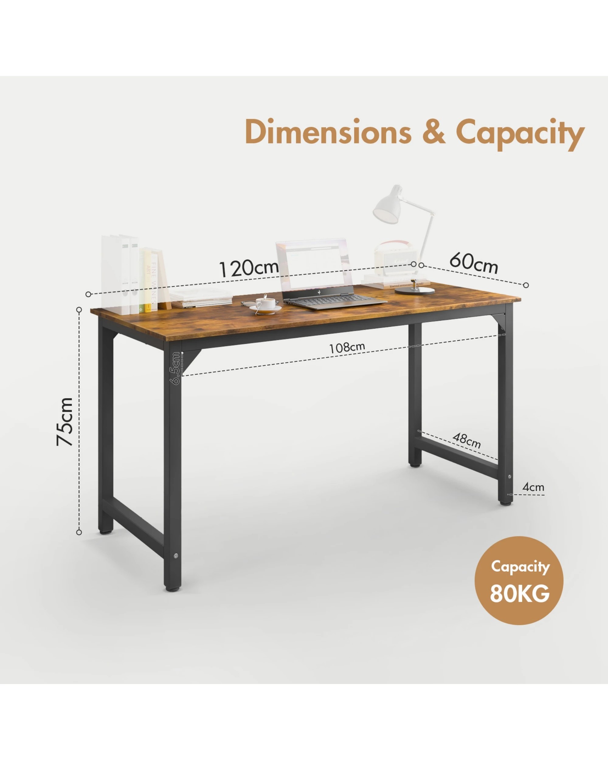 2 Advwin Computer Desk Home Office Table Study Laptop Desks 120cm, 2 of 9