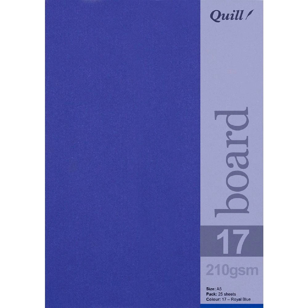 1 Quill A5 210gsm Board Royal Blue 25 Pack, 1 of 1