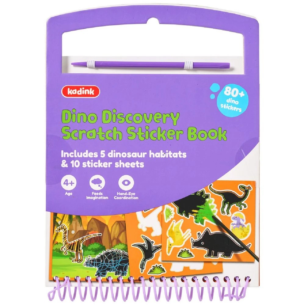 1 Kadink Scratch Sticker Book Dino Discovery, 1 of 4