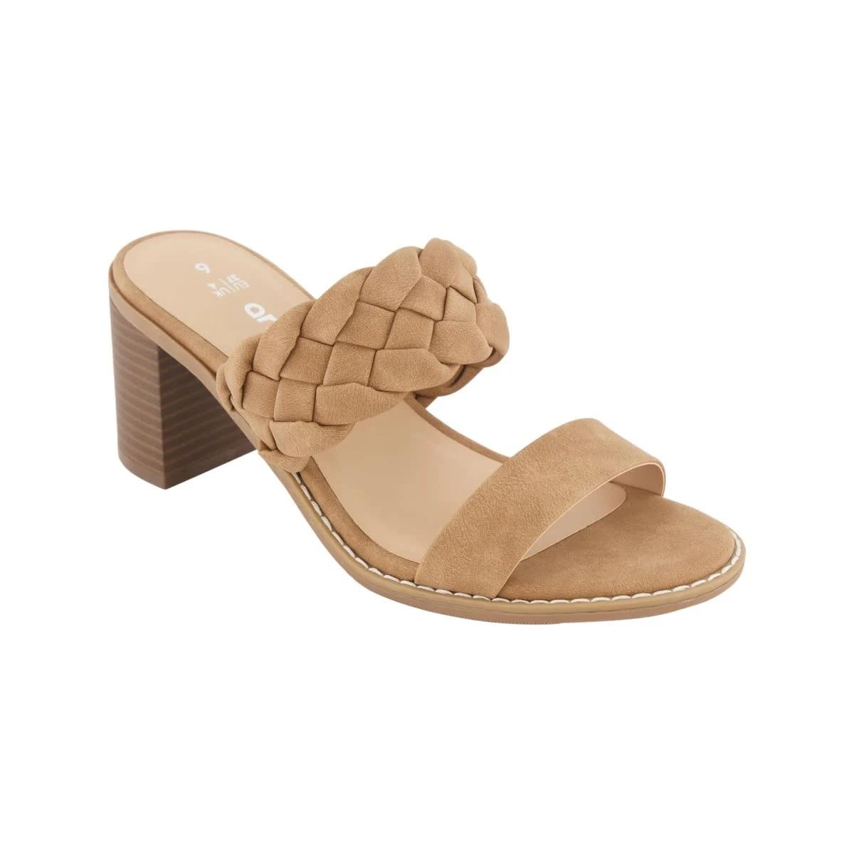 1 Casual Braided Block Heels Tan, 1 of 5