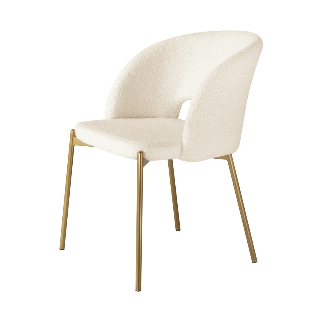 8 Oikiture 2x Dining Chair Sherpa Accent Chairs Tub Armchairs Gold Metal Legs
 - White, 8 of 10