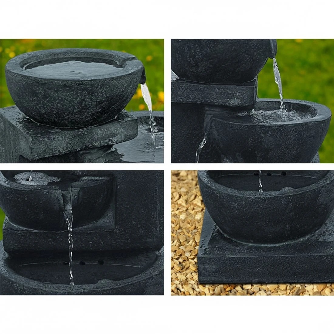 5 Gardeon Solar Water Feature Cascading Fountain 4-Tier Bowl LED Lights 72CM - Blue, 5 of 8