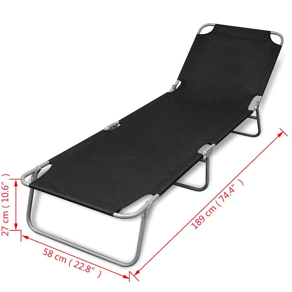 6 vidaXL Sun Lounger Foldable - Black, 6 of 6