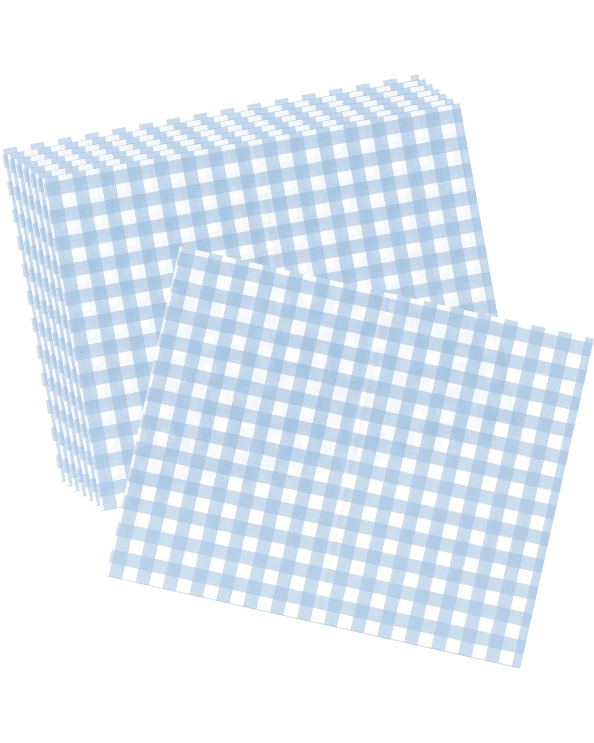 2 Artwrap Blue Gingham Grease Proof Paper Plate Tray Liners 8 Sheets - Blue, 2 of 5