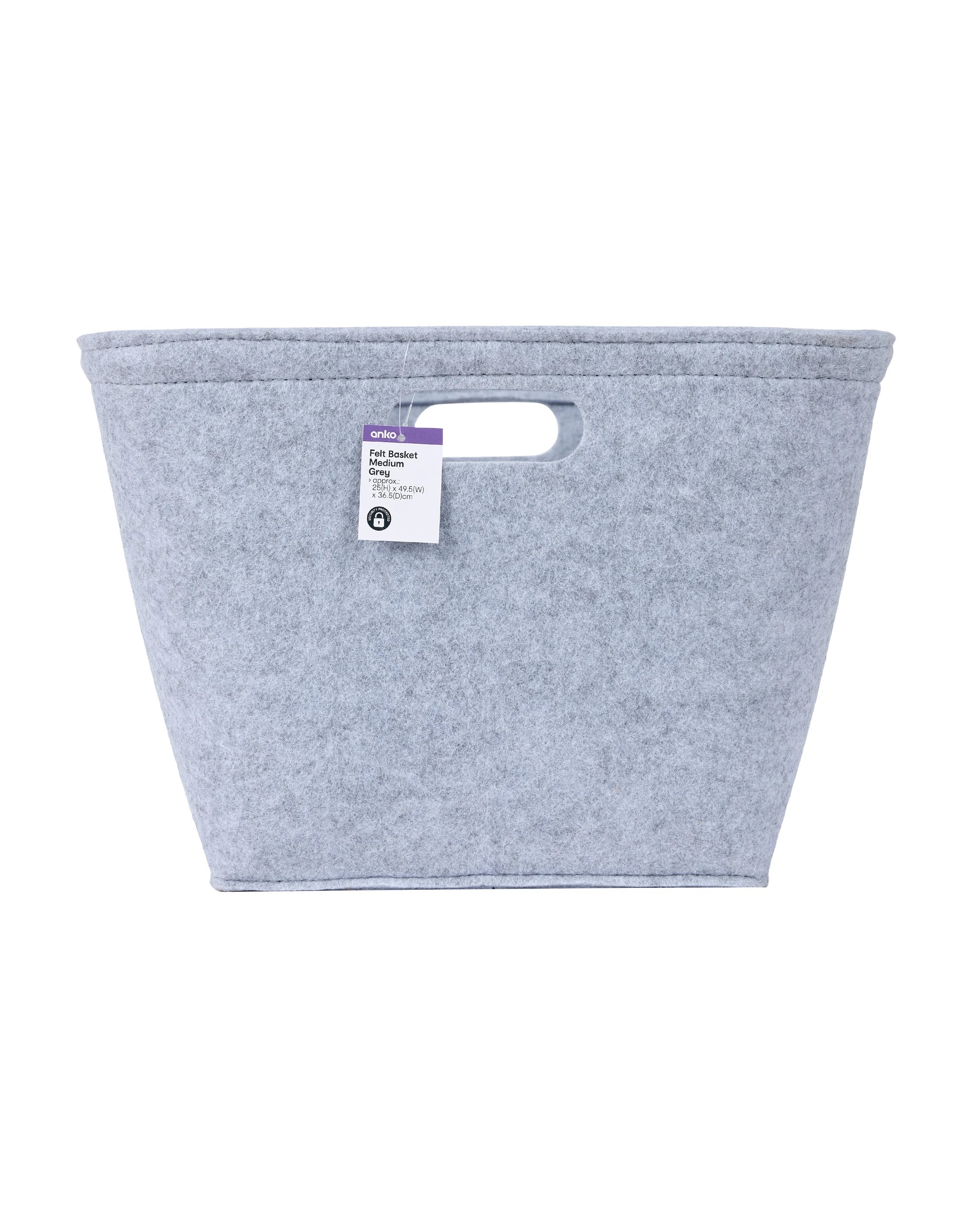 5 Felt Basket - Medium, Grey, 5 of 5