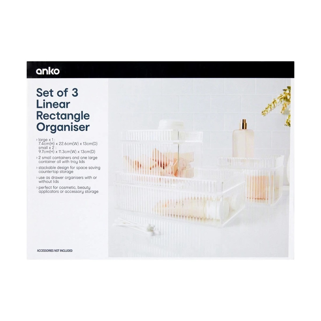 10 Set of 3 Linear Rectangle Organisers, 10 of 10