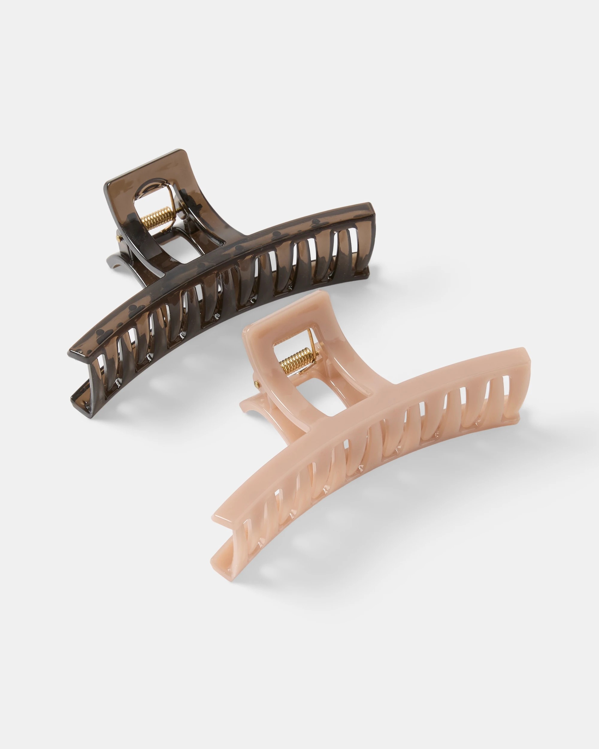 2 2 Pack Pink and Brown Claw Hair Clip, 2 of 3