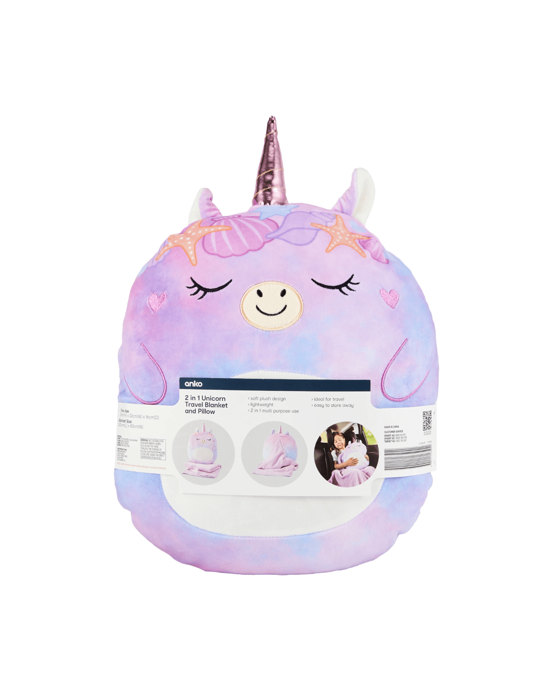 6 2 in 1 Unicorn Travel Blanket and Pillow, 6 of 6