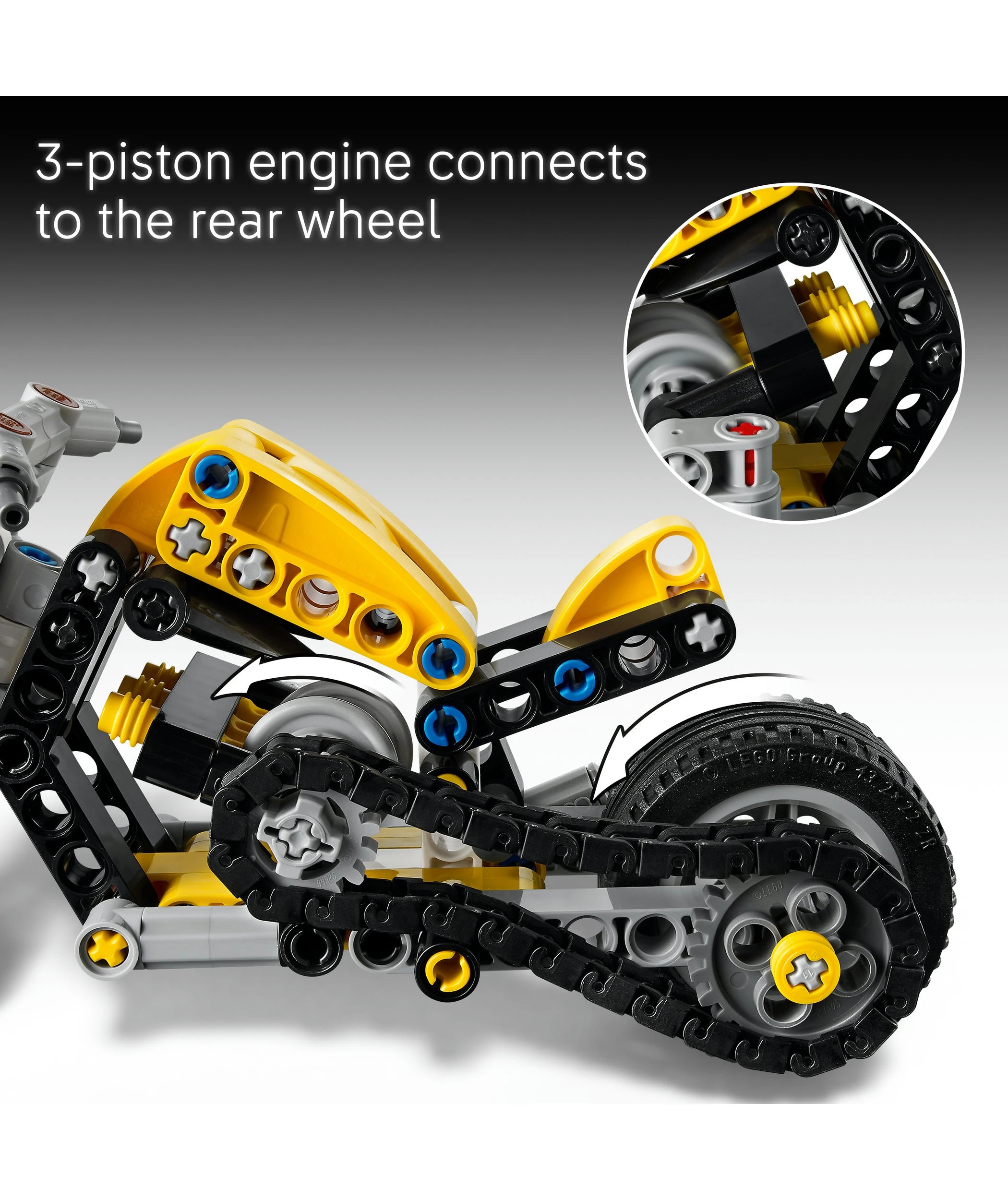 5 LEGO Technic Yellow Motorbike 42225, 5 of 10