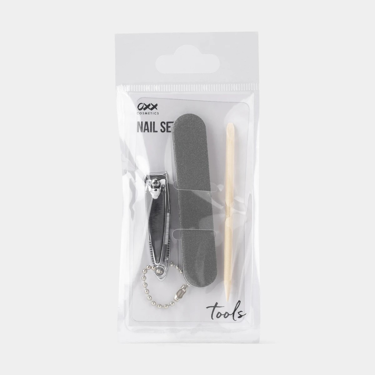 1 3-Piece Nail Clipper with Mini Nail Shaper and Cuticle Stick, 1 of 5