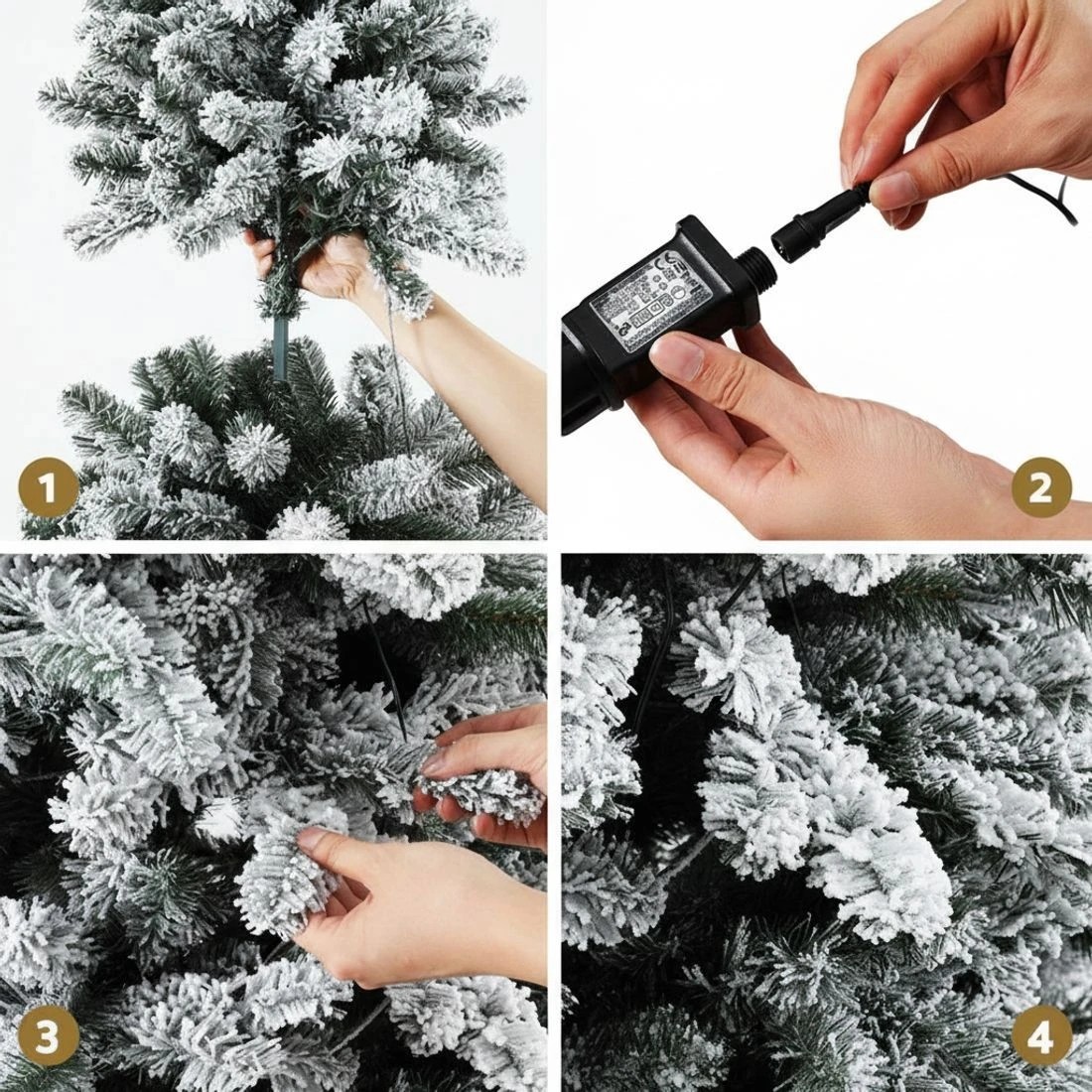 8 Jingle Jollys Christmas Tree 2.1m Snow Flocked LED Xmas Decoration 8 - White, 8 of 8