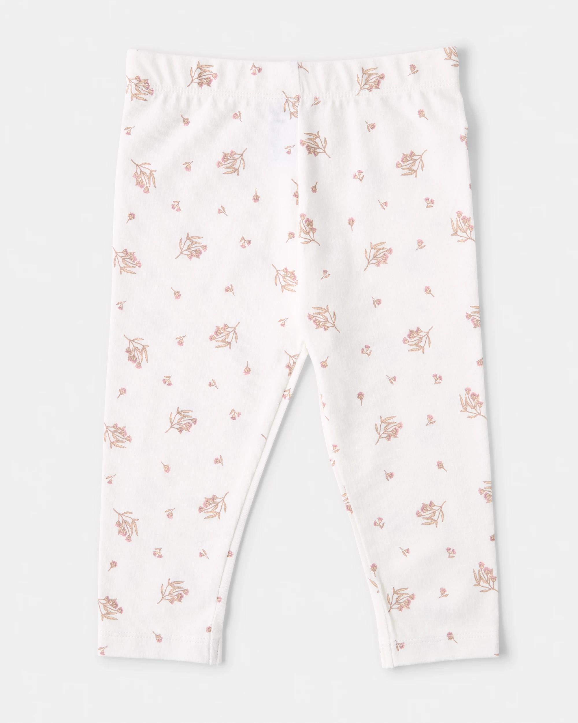 5 3 Pack Cotton Leggings Pink Flrl, 5 of 8