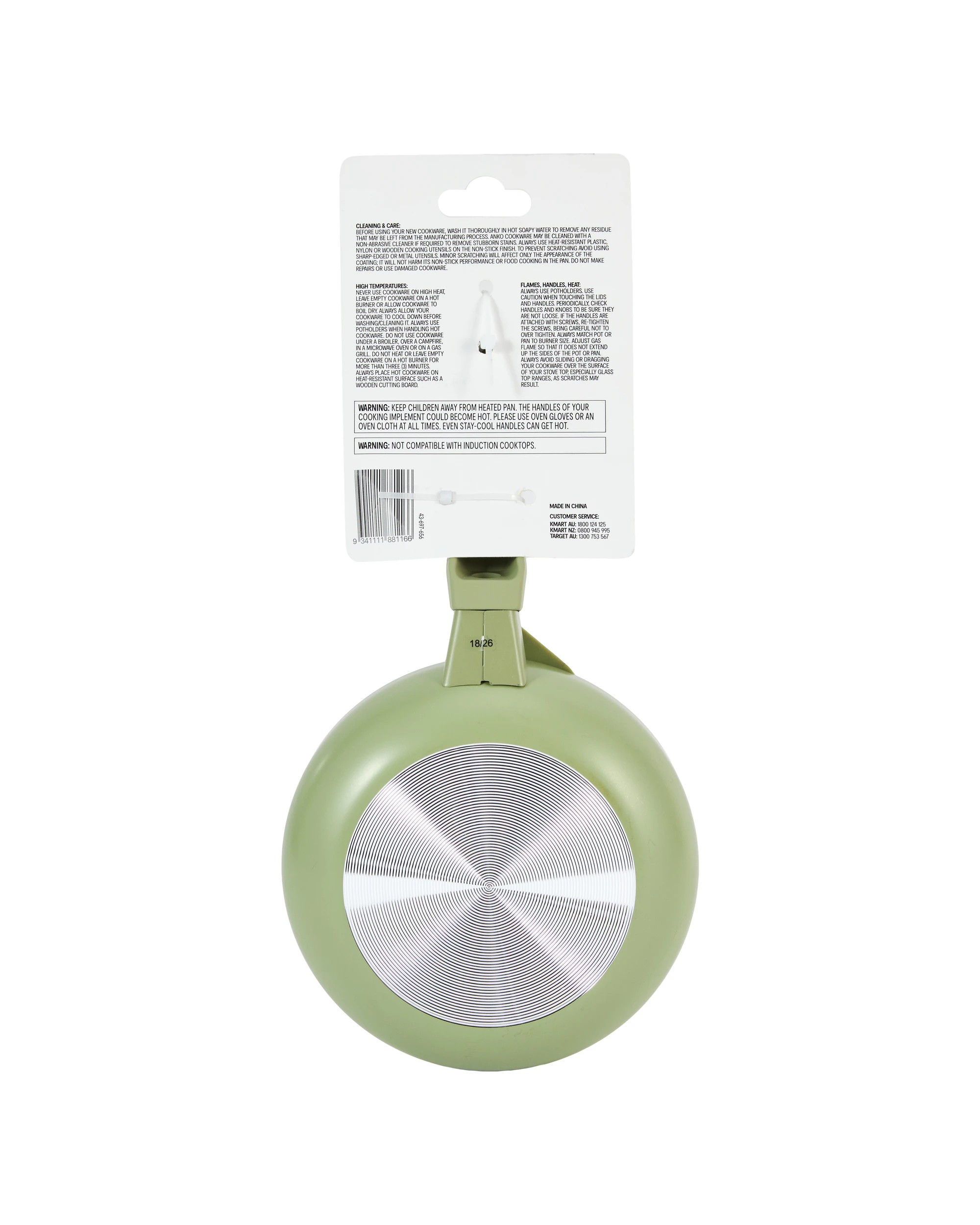 10 14cm Mini Fry Pan with Egg Flip - Green, 10 of 10