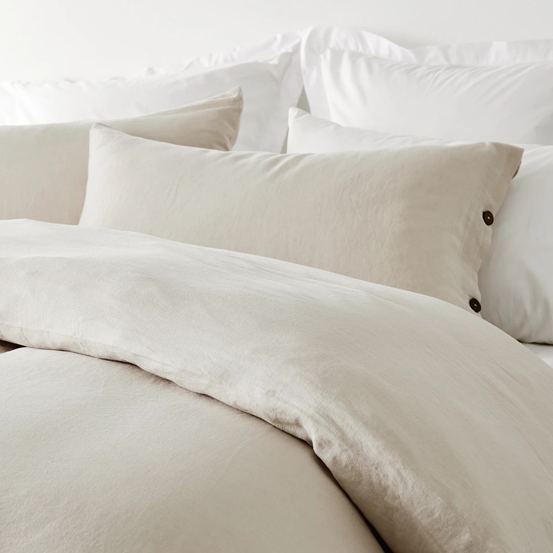 2 Kayden Linen Cotton Quilt Cover Set - Queen Bed, Natural, 2 of 7