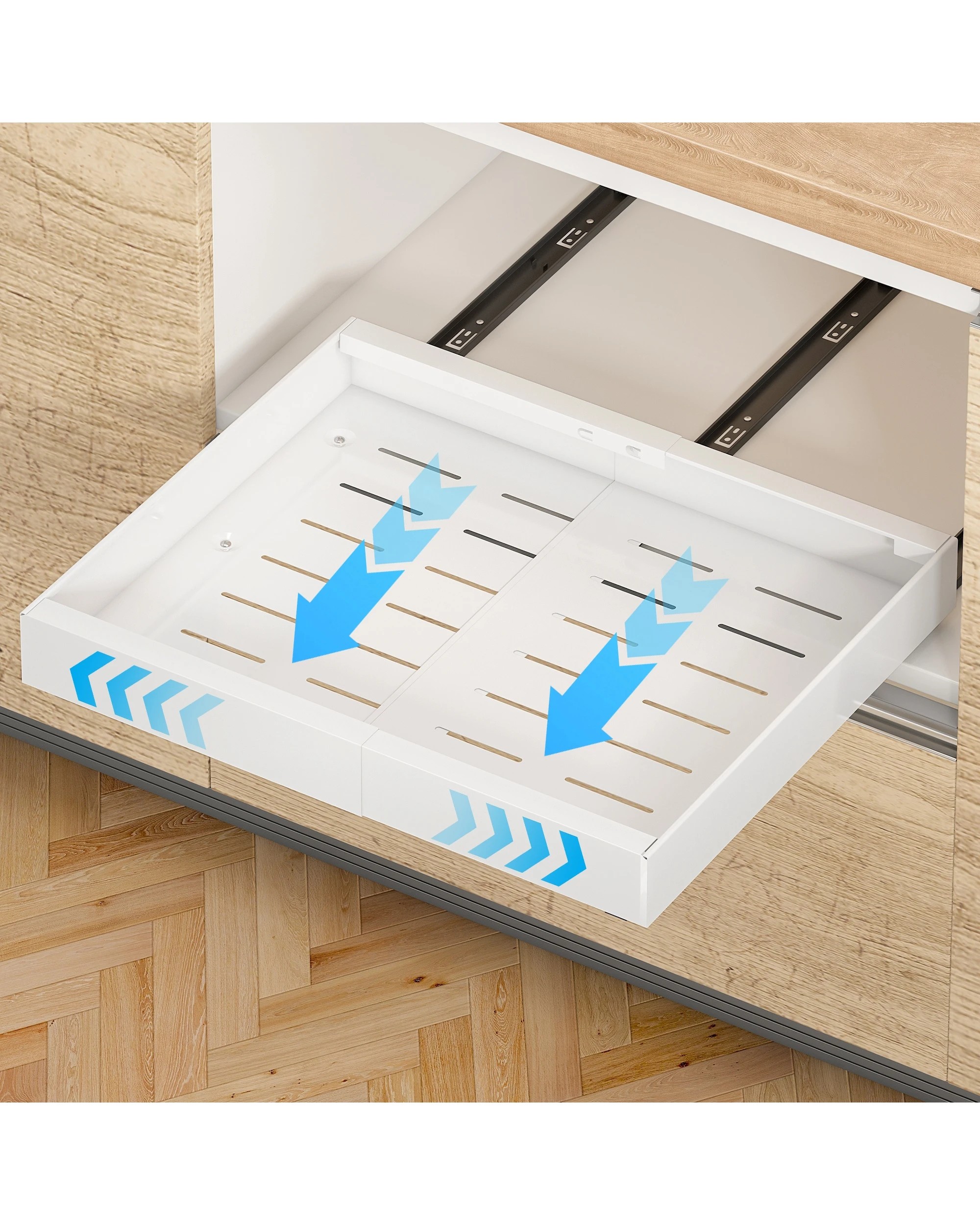 5 Advwin Extendable Cabinet Organizer With Pull Out 3 Slide Rails
 - White, 5 of 10