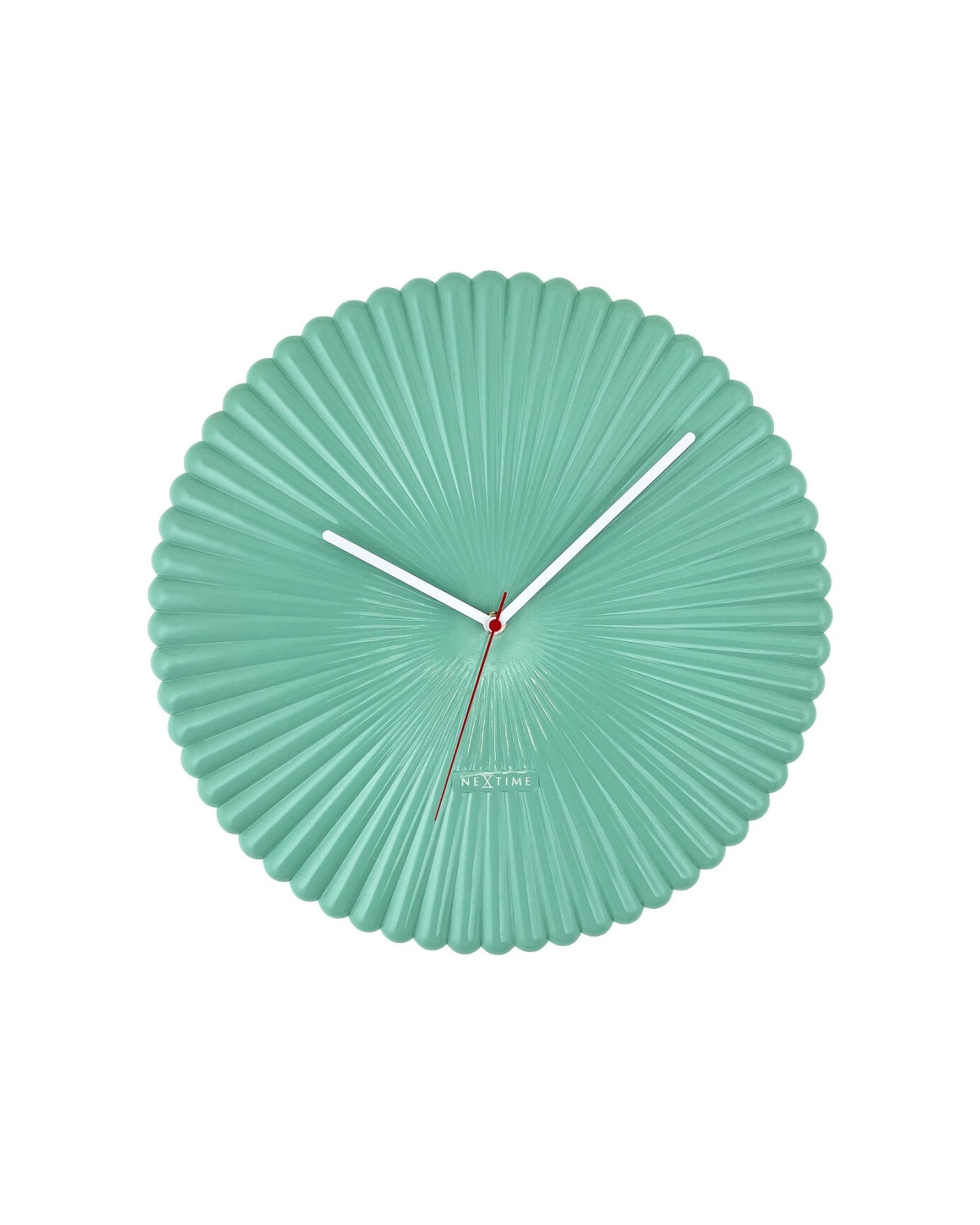 1 NeXtime Mousse 40cm Silent Wall Clock Glossy Dial Polyresin Case - Green, 1 of 6